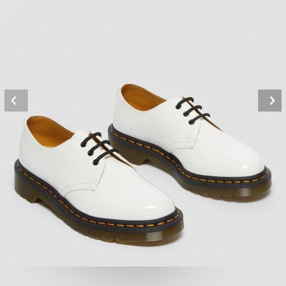 Dr. Marten 1461 Women’s Patent Leather Oxford Shoes in White Lucido Size 6 - Picture 1 of 10